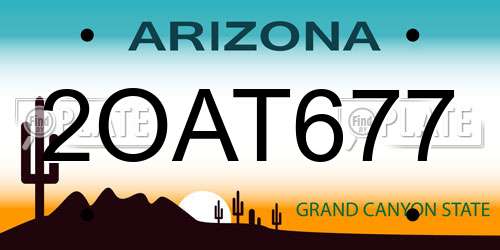 2OAT677 Arizona License Plate