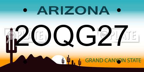 2OQG27 Arizona License Plate