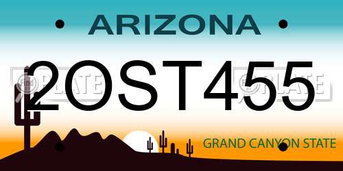 2OST455 Arizona License Plate