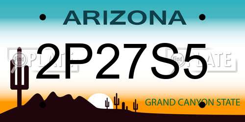 2P27S5 Arizona License Plate