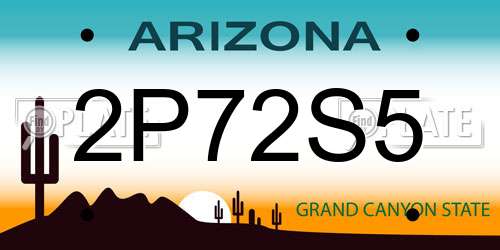 2P72S5 Arizona License Plate