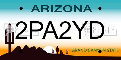 2PA2YD Arizona License Plate