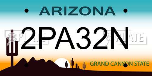 2PA32N Arizona License Plate