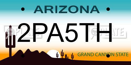 2PA5TH Arizona License Plate