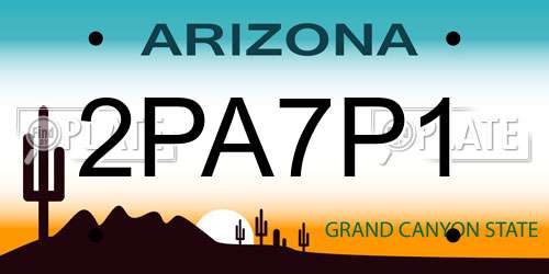 2PA7P1 Arizona License Plate