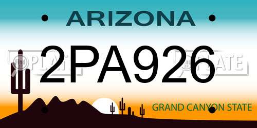 2PA926 Arizona License Plate