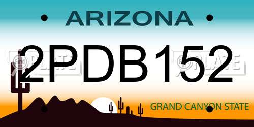 2PDB152 Arizona License Plate