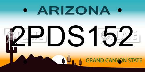 2PDS152 Arizona License Plate