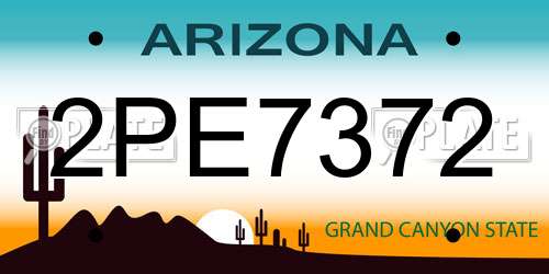 2PE7372 Arizona License Plate