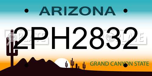2PH2832 Arizona License Plate
