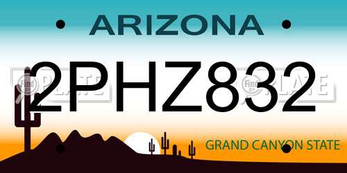 2PHZ832 Arizona License Plate