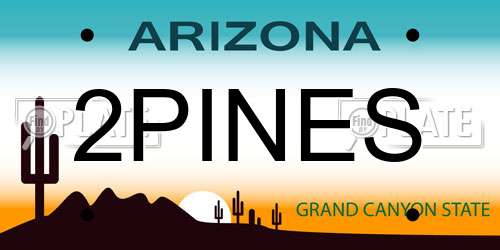 2PINES Arizona License Plate