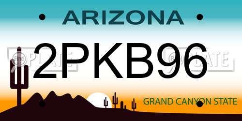 2PKB96 Arizona License Plate