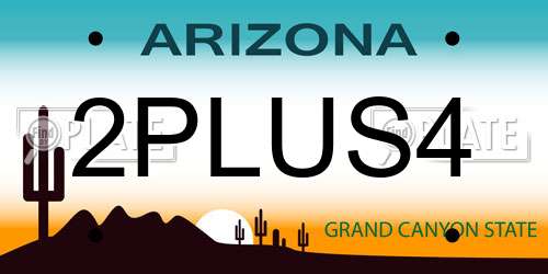 2PLUS4 Arizona License Plate