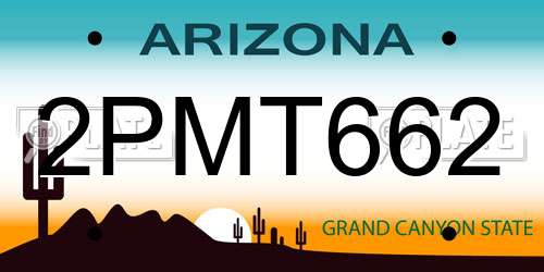 2PMT662 Arizona License Plate