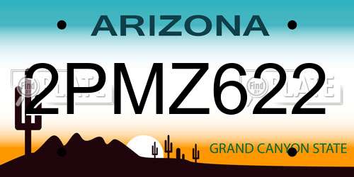 2PMZ622 Arizona License Plate