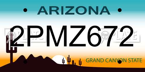 2PMZ672 Arizona License Plate