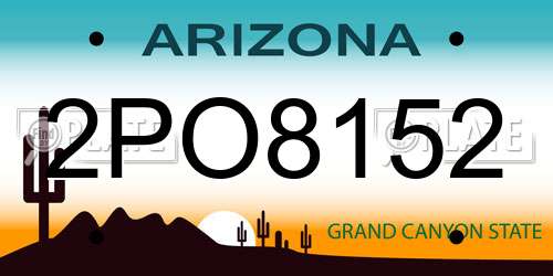 2PO8152 Arizona License Plate