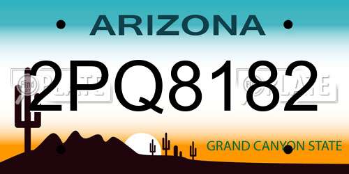 2PQ8182 Arizona License Plate