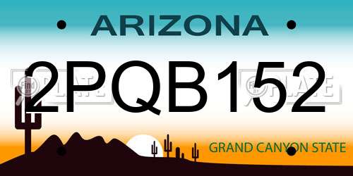 2PQB152 Arizona License Plate