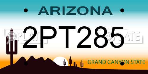 2PT285 Arizona License Plate