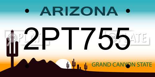 2PT755 Arizona License Plate