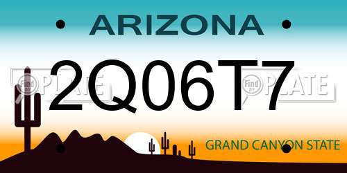 2Q06T7 Arizona License Plate