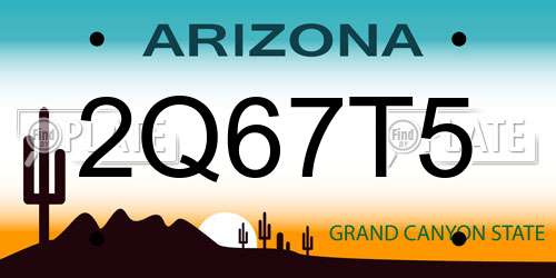 2Q67T5 Arizona License Plate