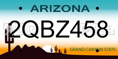 2QBZ458 Arizona License Plate
