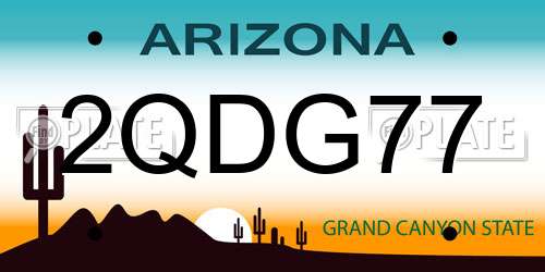 2QDG77 Arizona License Plate