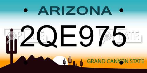 2QE975 Arizona License Plate