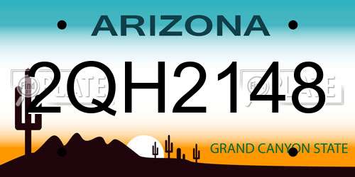 2QH2148 Arizona License Plate
