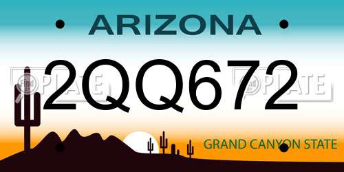 2QQ672 Arizona License Plate