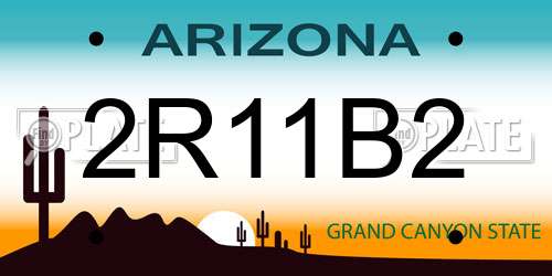 2R11B2 Arizona License Plate