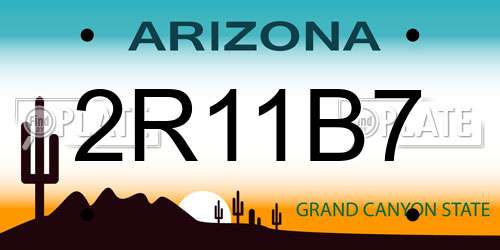 2R11B7 Arizona License Plate