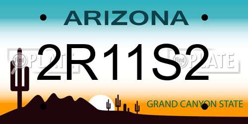2R11S2 Arizona License Plate
