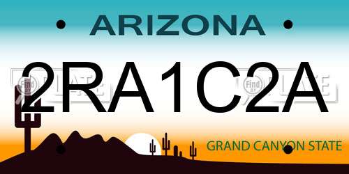 2RA1C2A Arizona License Plate