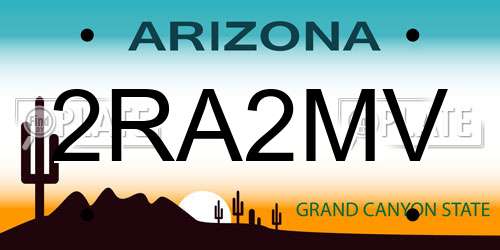 2RA2MV Arizona License Plate