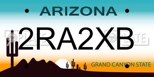 2RA2XB Arizona License Plate