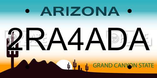 2RA4ADA Arizona License Plate