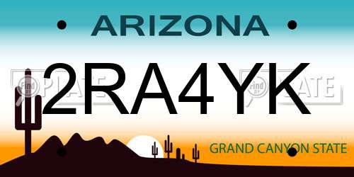 2RA4YK Arizona License Plate