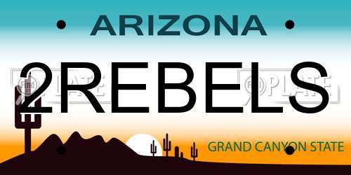 2REBELS Arizona License Plate