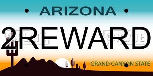 2REWARD Arizona License Plate