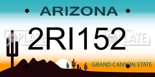 2RI152 Arizona License Plate