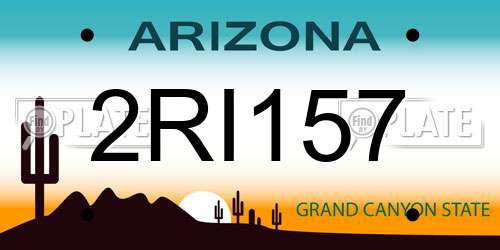 2RI157 Arizona License Plate