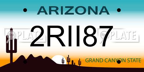 2RII87 Arizona License Plate