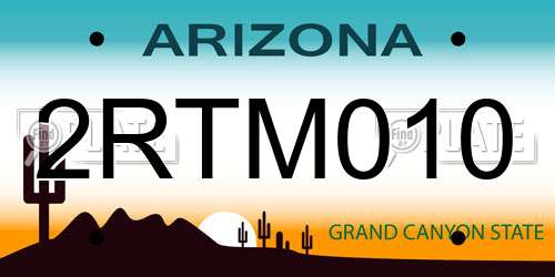 2RTM010 Arizona License Plate