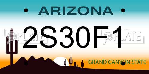 2S30F1 Arizona License Plate