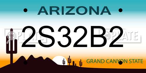 2S32B2 Arizona License Plate