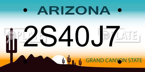 2S40J7 Arizona License Plate
